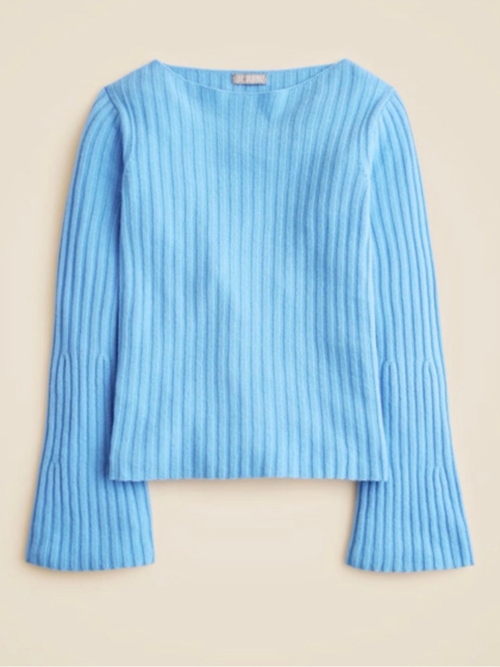 J. Crew Ribbed Bell-Sleeve Sweater, 100% lambs wool